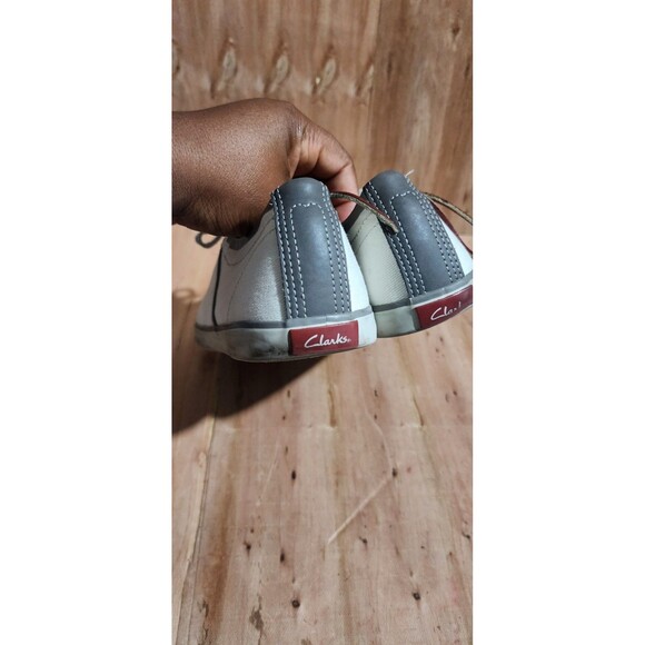 Clarks Mens Size 10.5 M 26115998 White Lace Up Canvas Boat Shoes - Picture 6 of 11